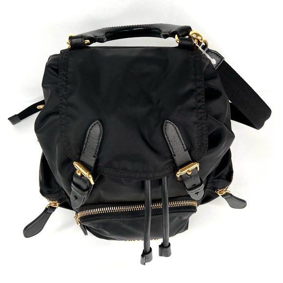 Burberry Crossbody Rucksack Black Nylon Logo Backpack - Picture 15 of 16